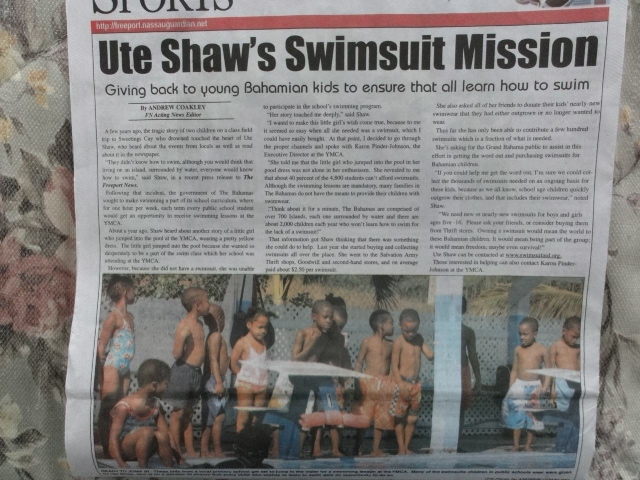 Freeport News Ute Shaw's Swimsuit Mission